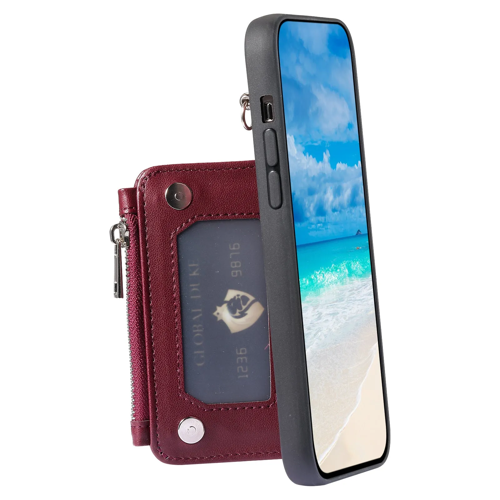 009 Anti-scratch Phone Case for Samsung Galaxy A13 4G / 5G , RFID Blocking PU TPU Cover Kickstand Zipper Wallet Shell with Strap