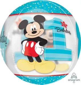 16Inc MICKEY 1ST BIRTHDAY ORBZ FOIL BALLOON