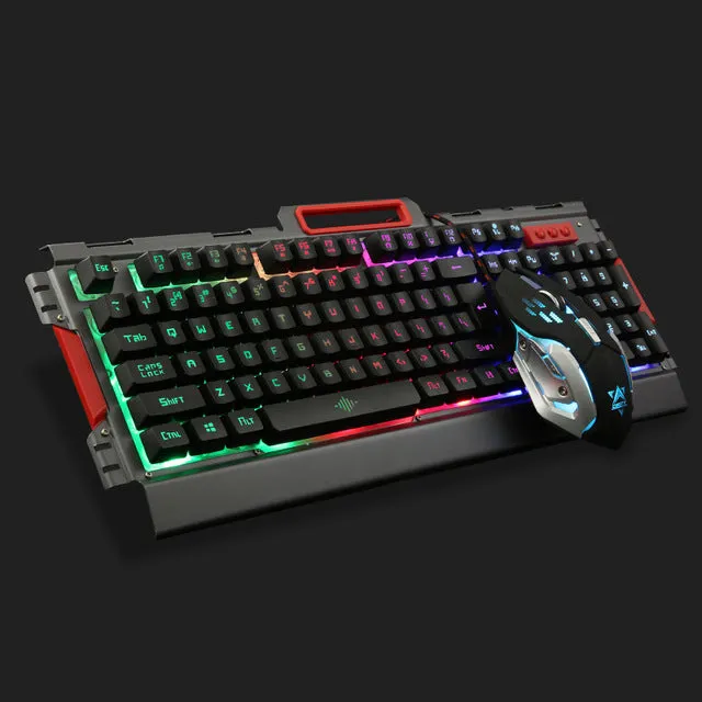 2017 K33 Wired LED Backlit illuminated Multimedia Ergonomic Usb Gaming Keyboard Gamer   3200DPI 6 Buttons Optical Gaming Mouse