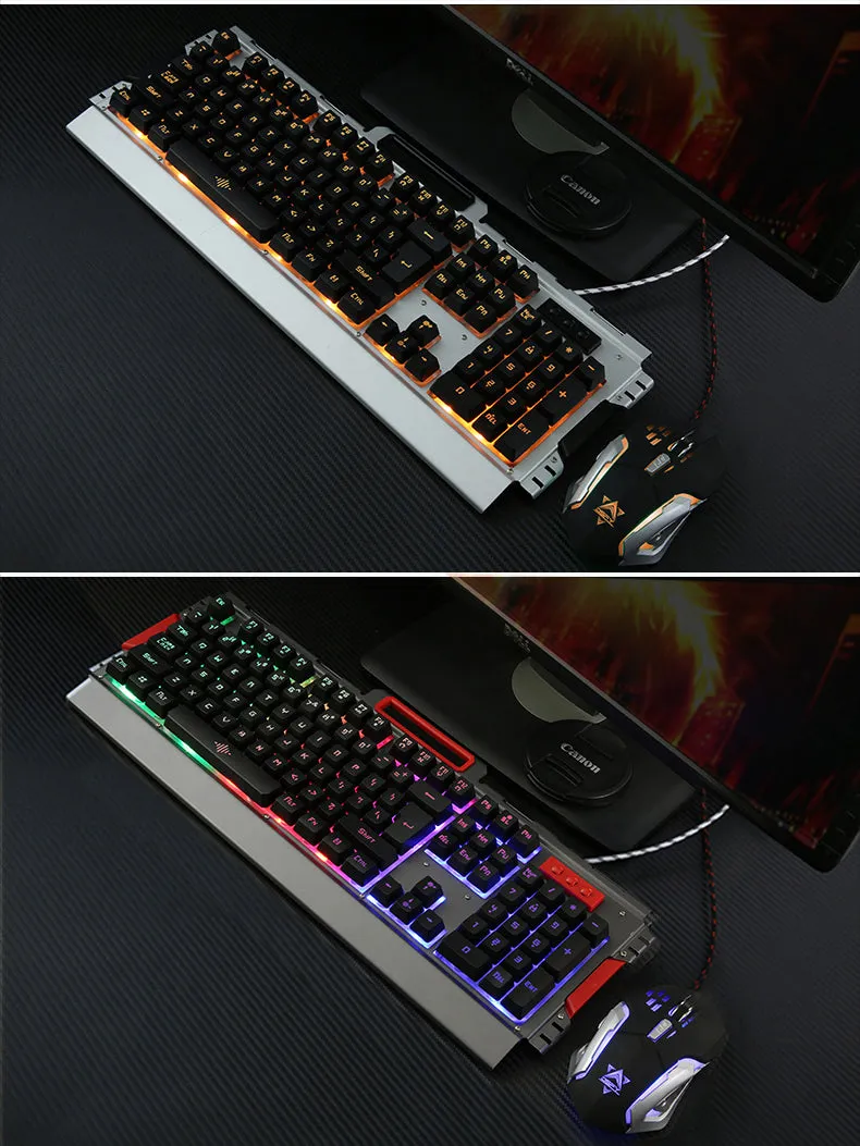 2017 K33 Wired LED Backlit illuminated Multimedia Ergonomic Usb Gaming Keyboard Gamer   3200DPI 6 Buttons Optical Gaming Mouse