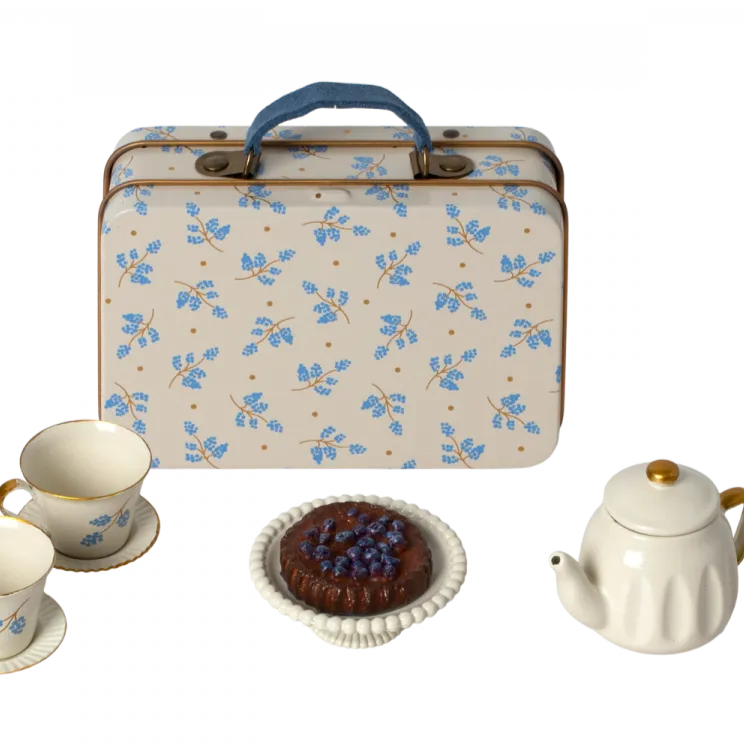 2023 Maileg Mouse Afternoon Treat Blue Madelaine Tea Set