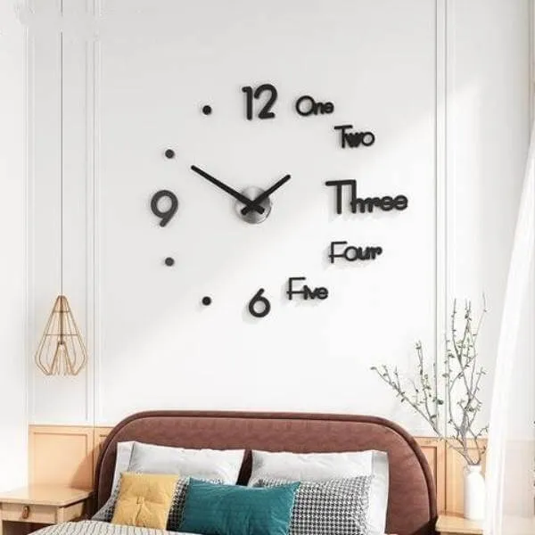 3D Large DIY Modern Number Wall Clock