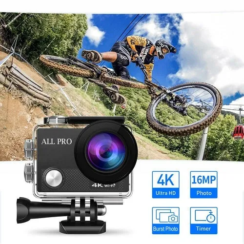 4K Action Pro Waterproof All Digital UHD Wi-Fi Camera   RF Remote