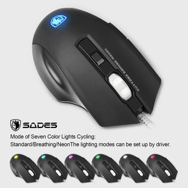 6 Buttons 2500 DPI LED Optical Wired Gaming Mouse