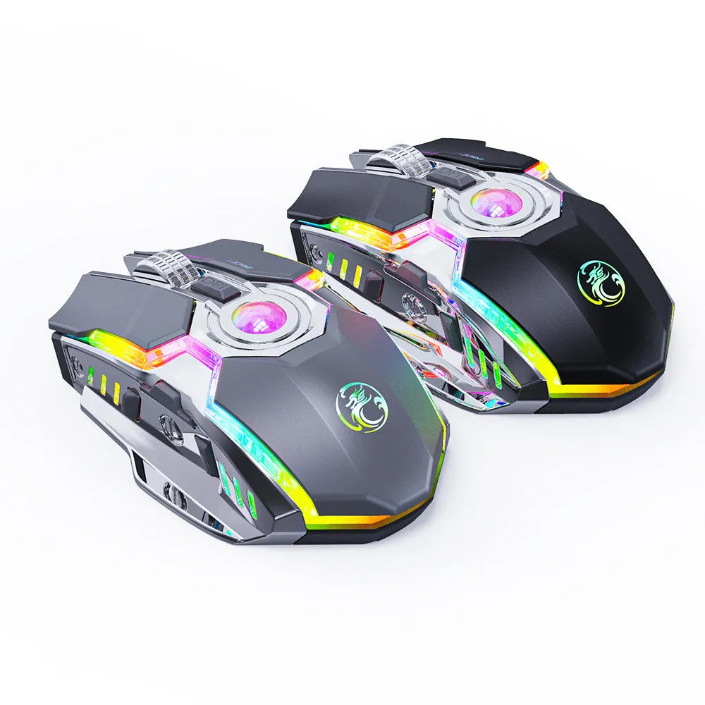 7-button 2.4G Silent Charging RGB Streamer Horse Racing Wireless Gaming Mouse