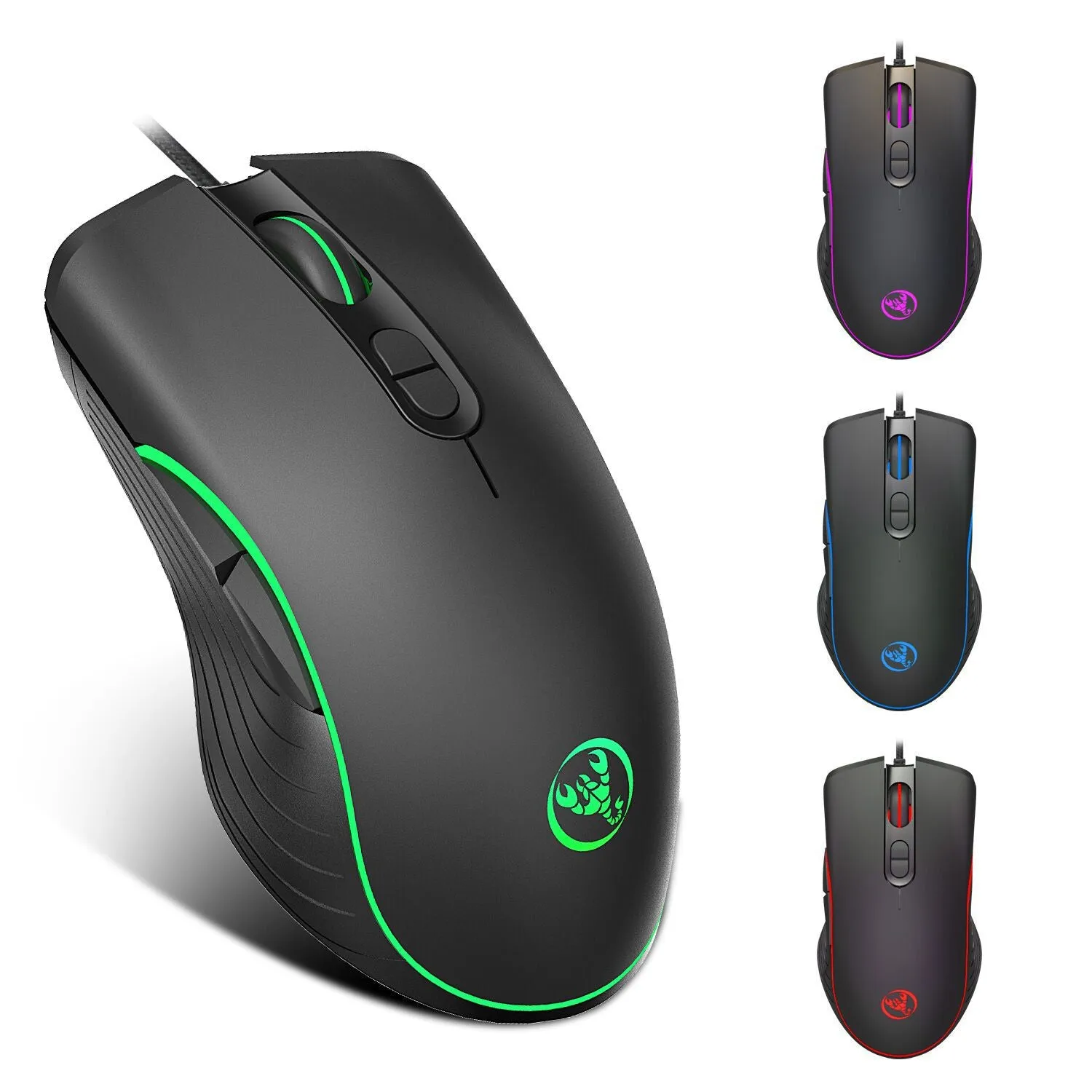 A867 RGB luminous gaming mouse wired programming mouse four-speed adjustable