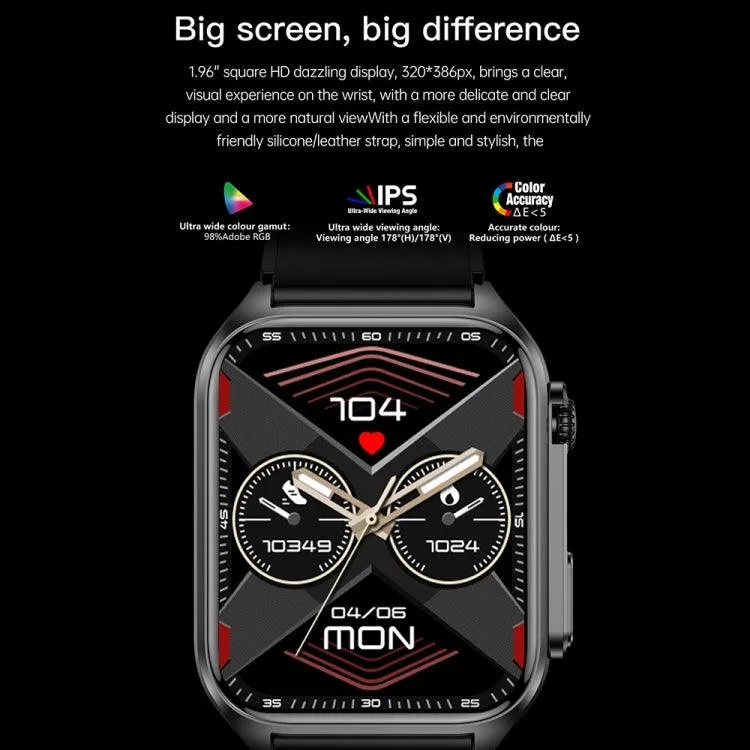 Advanced TK12 1.96" IP67 Waterproof Smart Watch with ECG, Family Care, Bluetooth Calling, and Body Temperature Monitoring