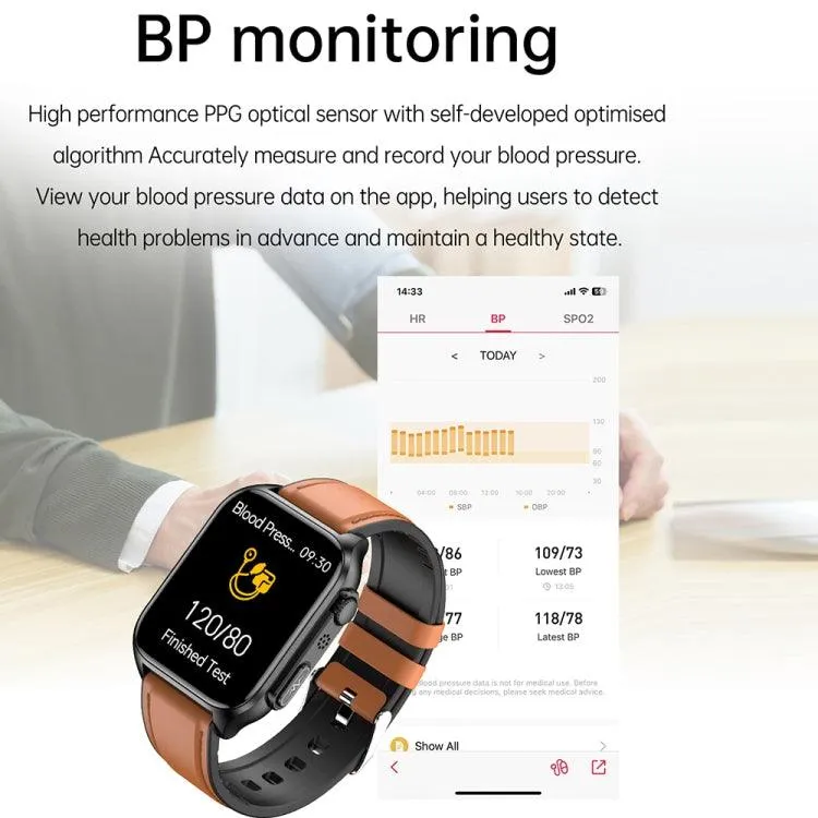 Advanced TK12 1.96" IP67 Waterproof Smart Watch with ECG, Family Care, Bluetooth Calling, and Body Temperature Monitoring