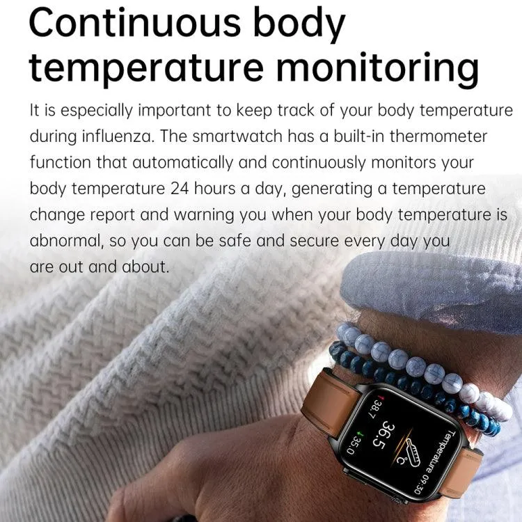 Advanced TK12 1.96" IP67 Waterproof Smart Watch with ECG, Family Care, Bluetooth Calling, and Body Temperature Monitoring