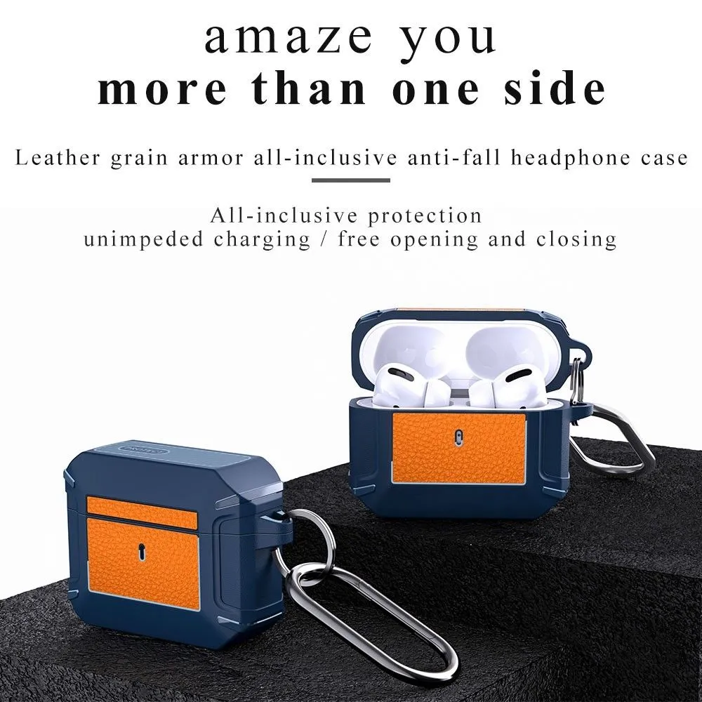 AirPods 3 leather texture case with buckle - Blue / Sapphire