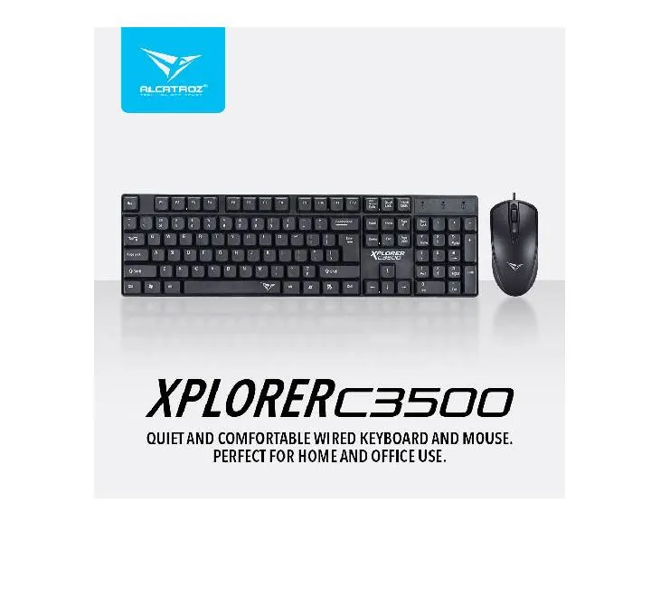 Alcatroz Xplorer C3500 Silent USB Keyboard & Mouse Combo