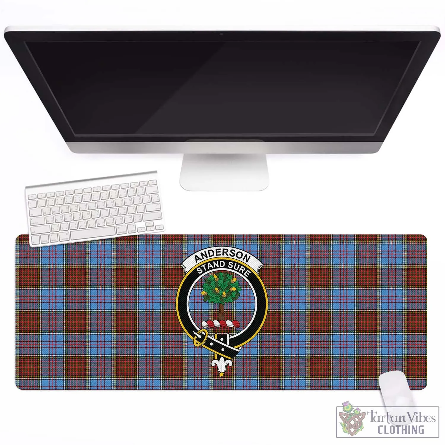 Anderson Modern Tartan Mouse Pad with Family Crest