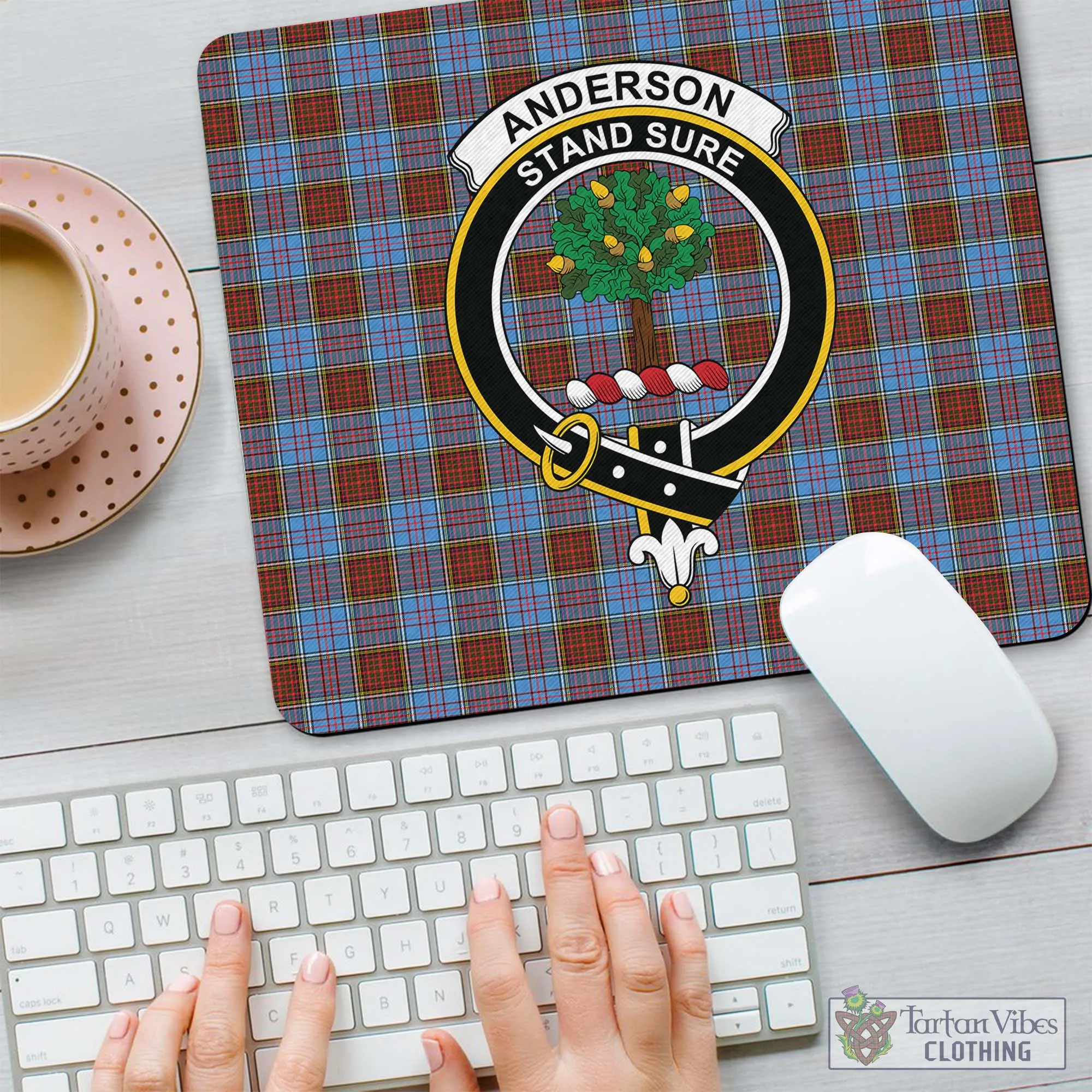 Anderson Modern Tartan Mouse Pad with Family Crest