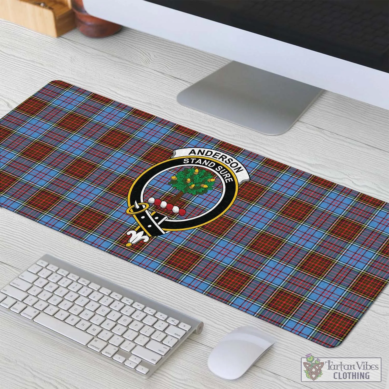 Anderson Modern Tartan Mouse Pad with Family Crest