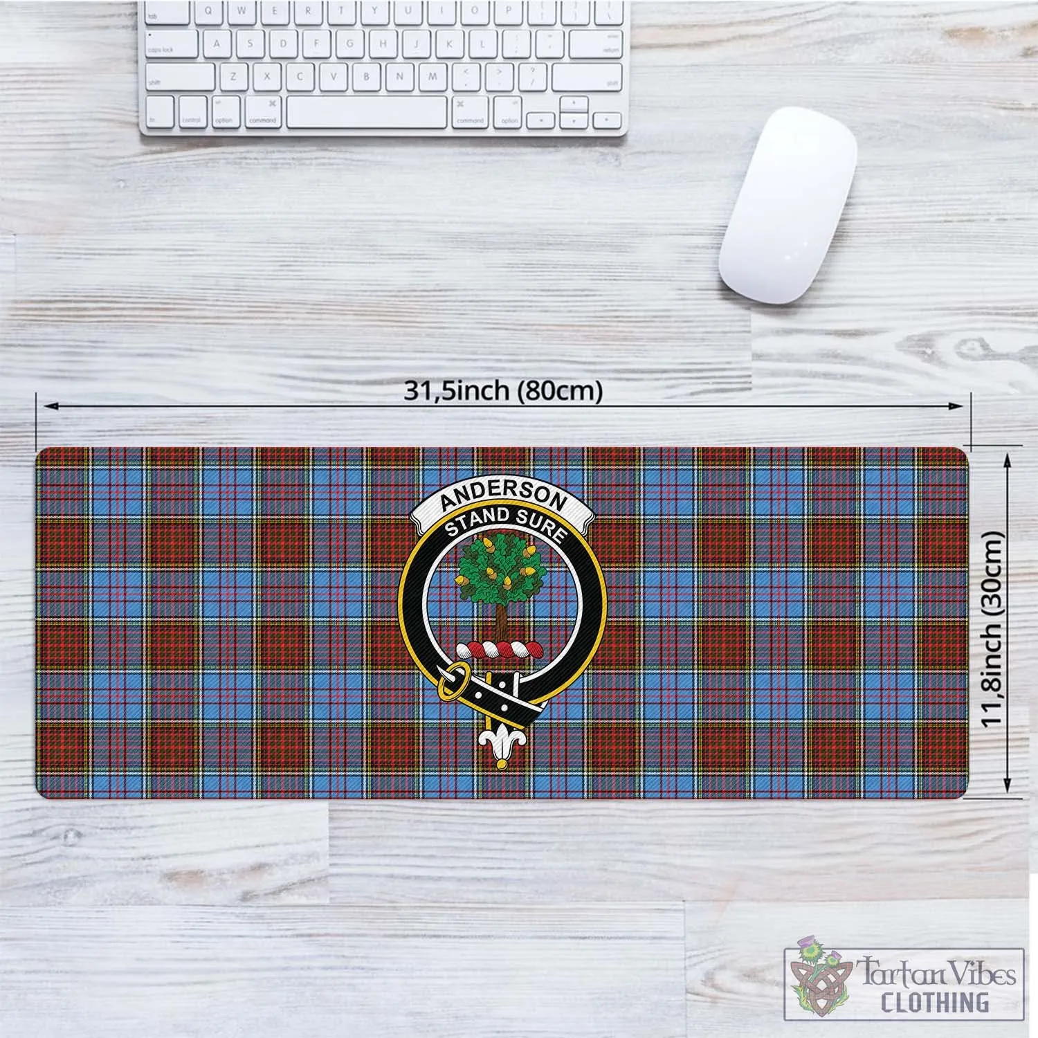 Anderson Modern Tartan Mouse Pad with Family Crest