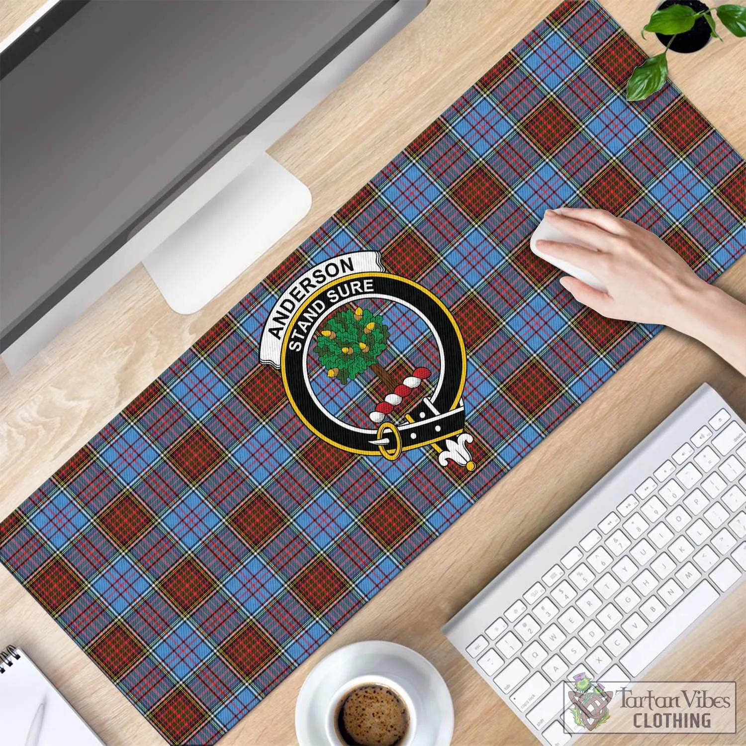 Anderson Modern Tartan Mouse Pad with Family Crest