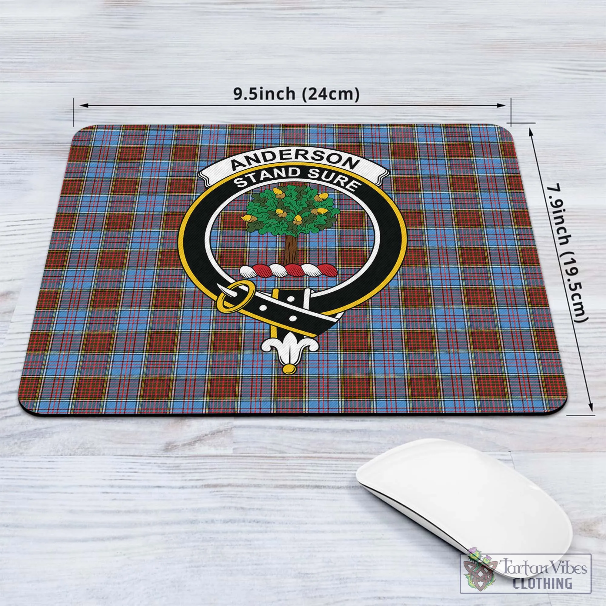 Anderson Modern Tartan Mouse Pad with Family Crest