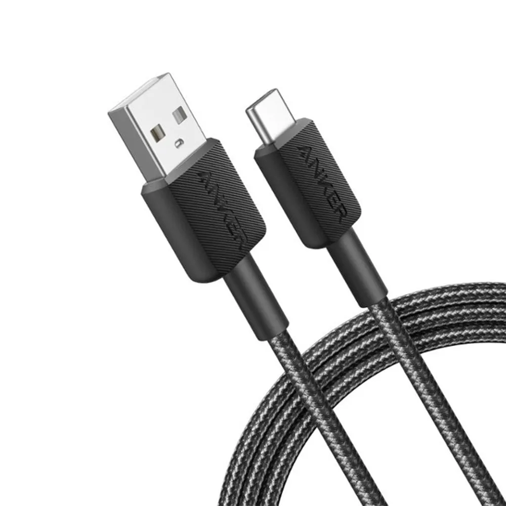 Anker Nylon Usb-C To Usb-A 2.0 Cable 6Ft Black-194644187262