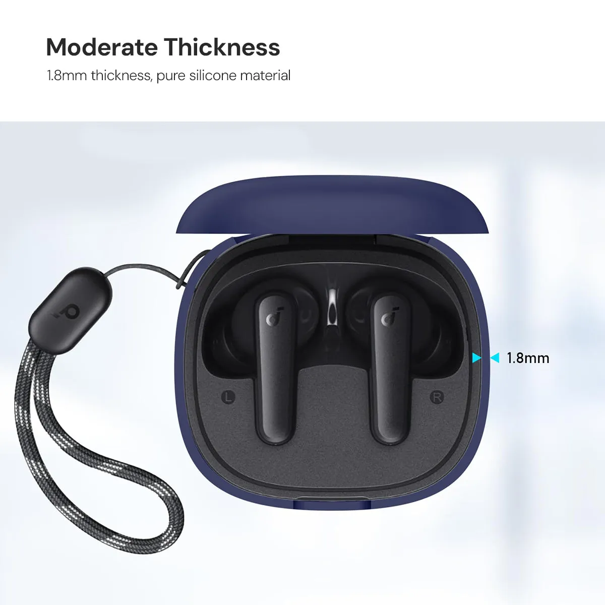 Anker Soundcore P20i Case Cover | Silicone Protective Headphone case - Dark Blue