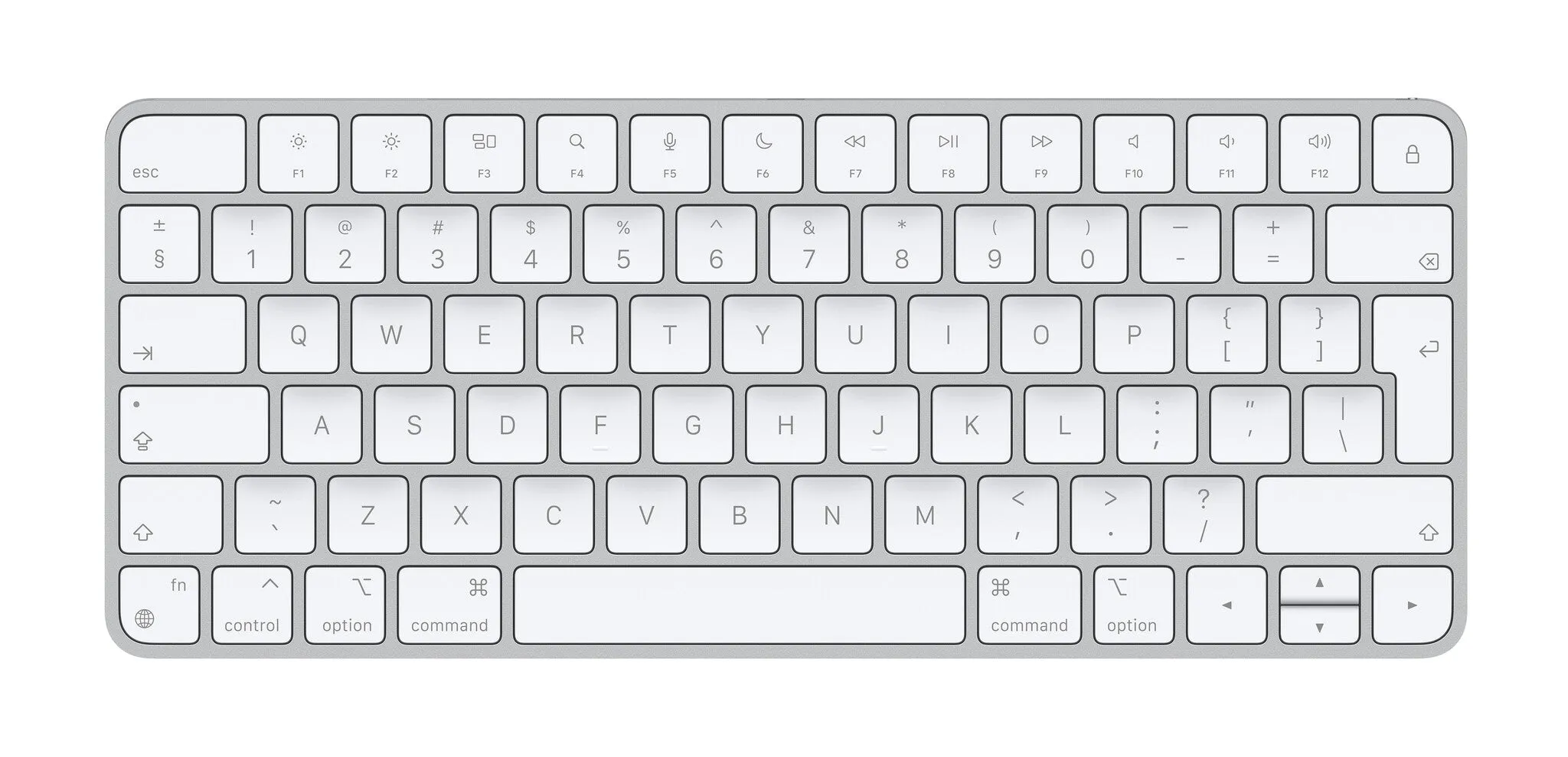 Apple Magic keyboard Universal USB   Bluetooth English Aluminium, White