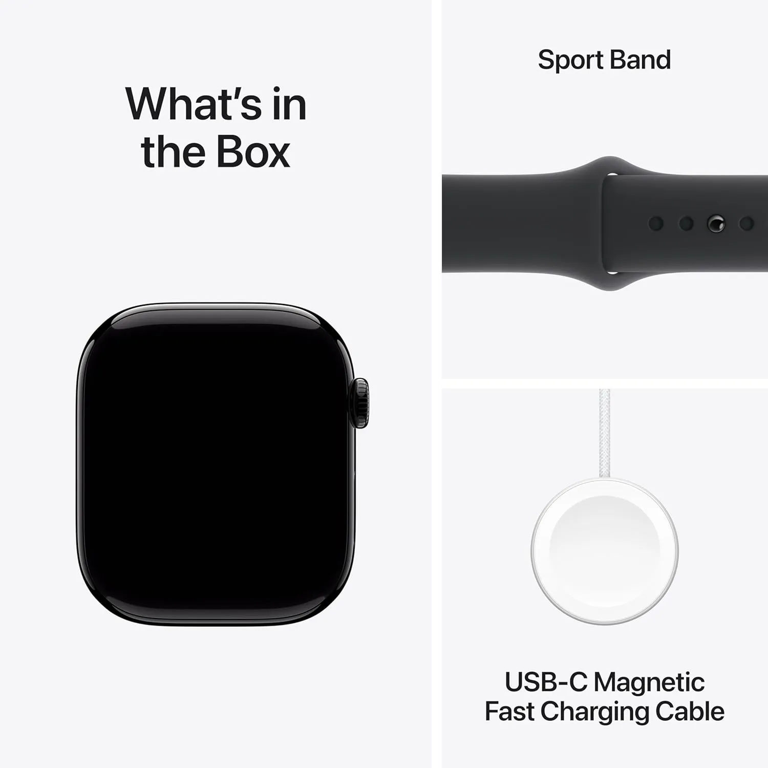 Apple Watch Series 10 GPS 46 mm Smartwatch with Jet Black Aluminium Case with Black Sport Band - M/L.