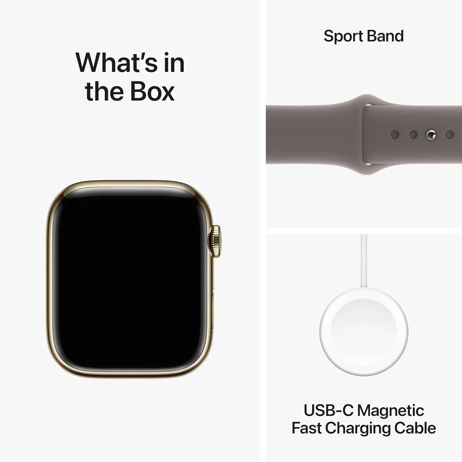 Apple Watch Series 9 (GPS   Cellular) - 41mm Gold Stainless Steel Case with Clay Sport Band