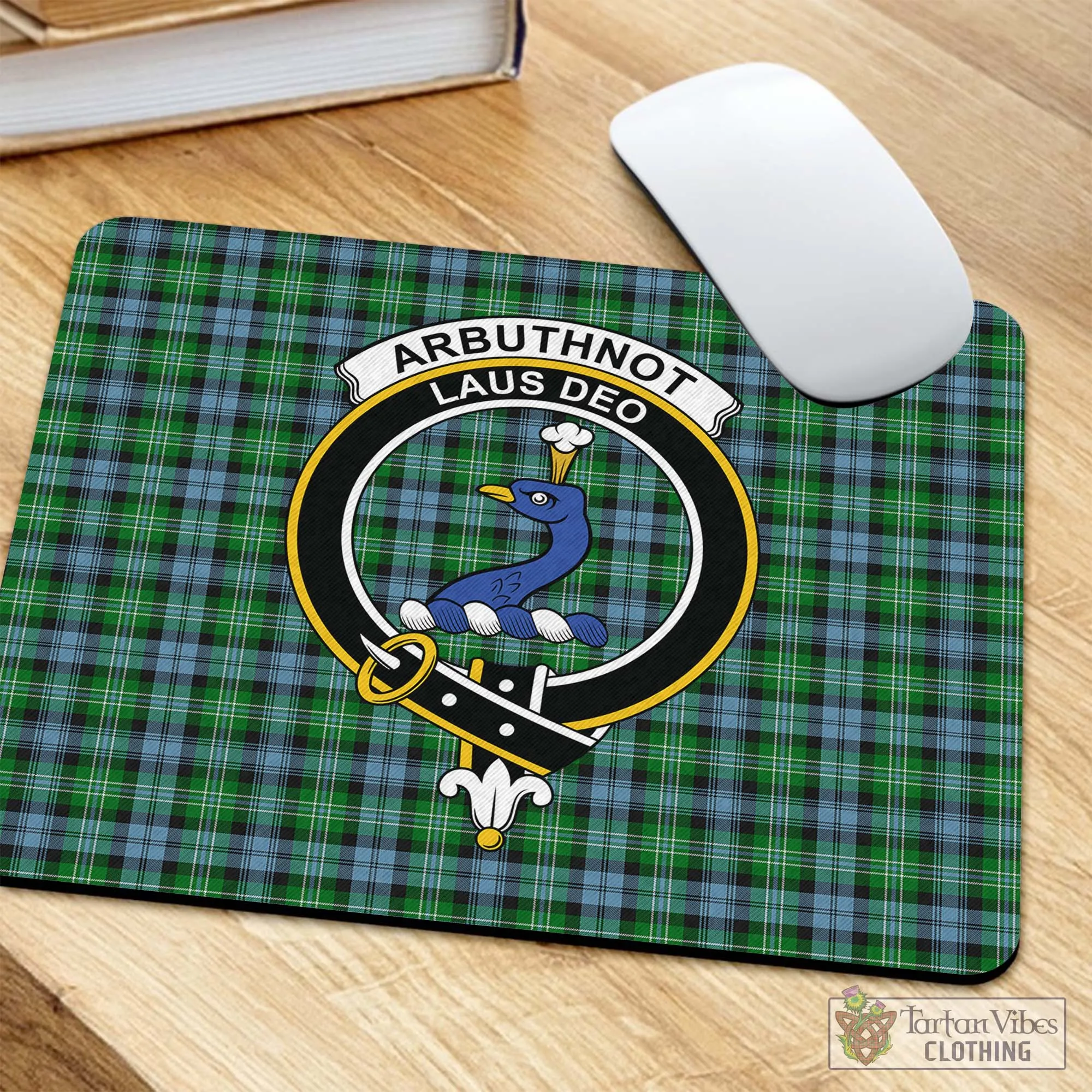 Arbuthnot Ancient Tartan Mouse Pad with Family Crest