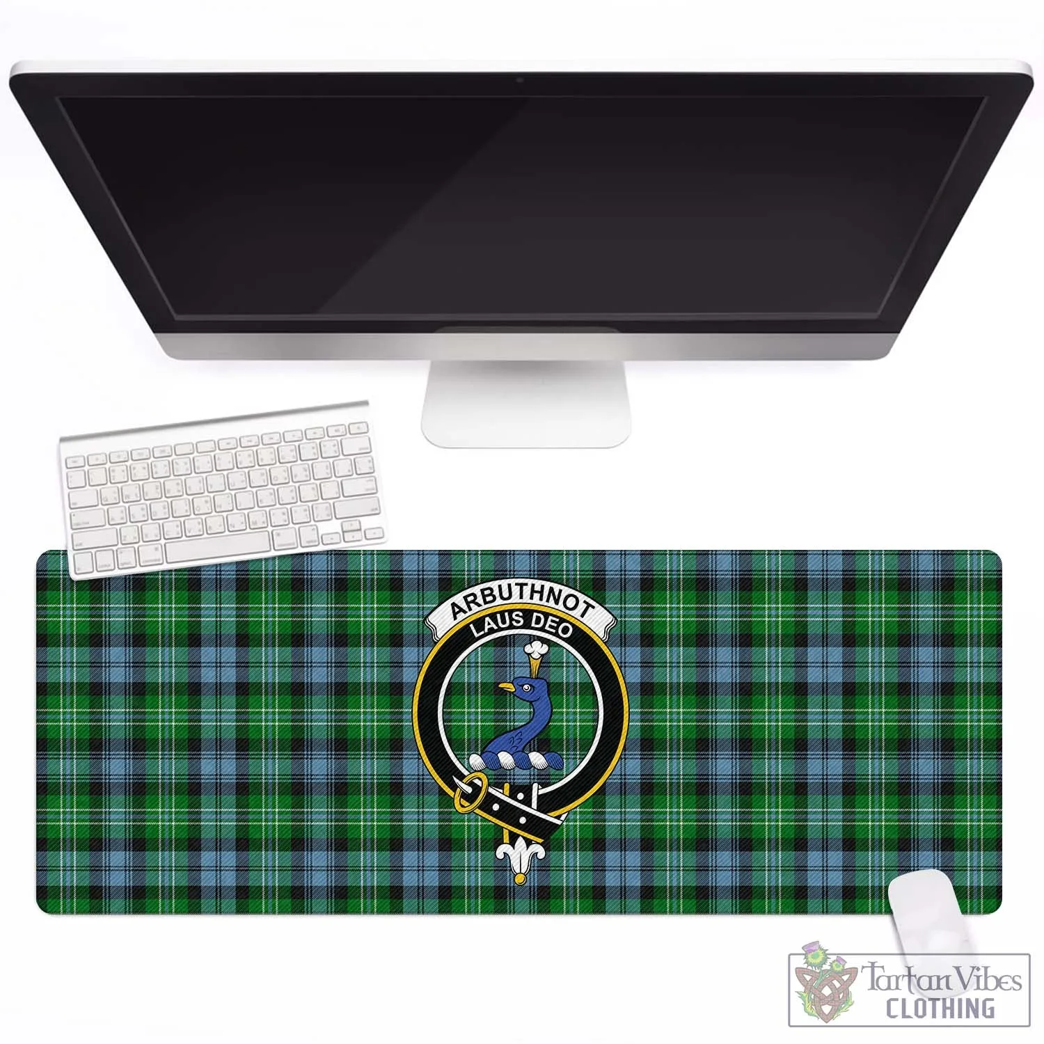 Arbuthnot Ancient Tartan Mouse Pad with Family Crest