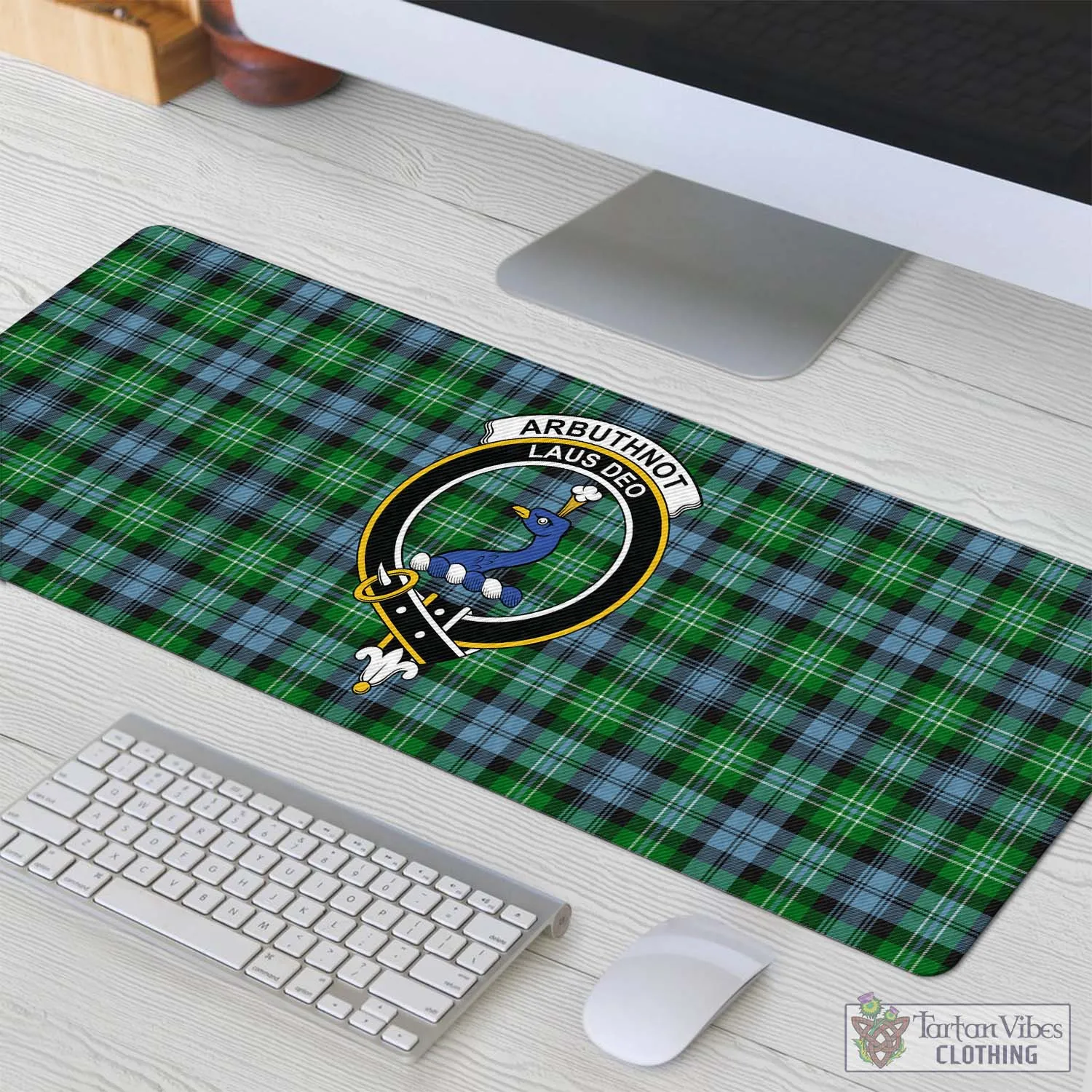 Arbuthnot Ancient Tartan Mouse Pad with Family Crest