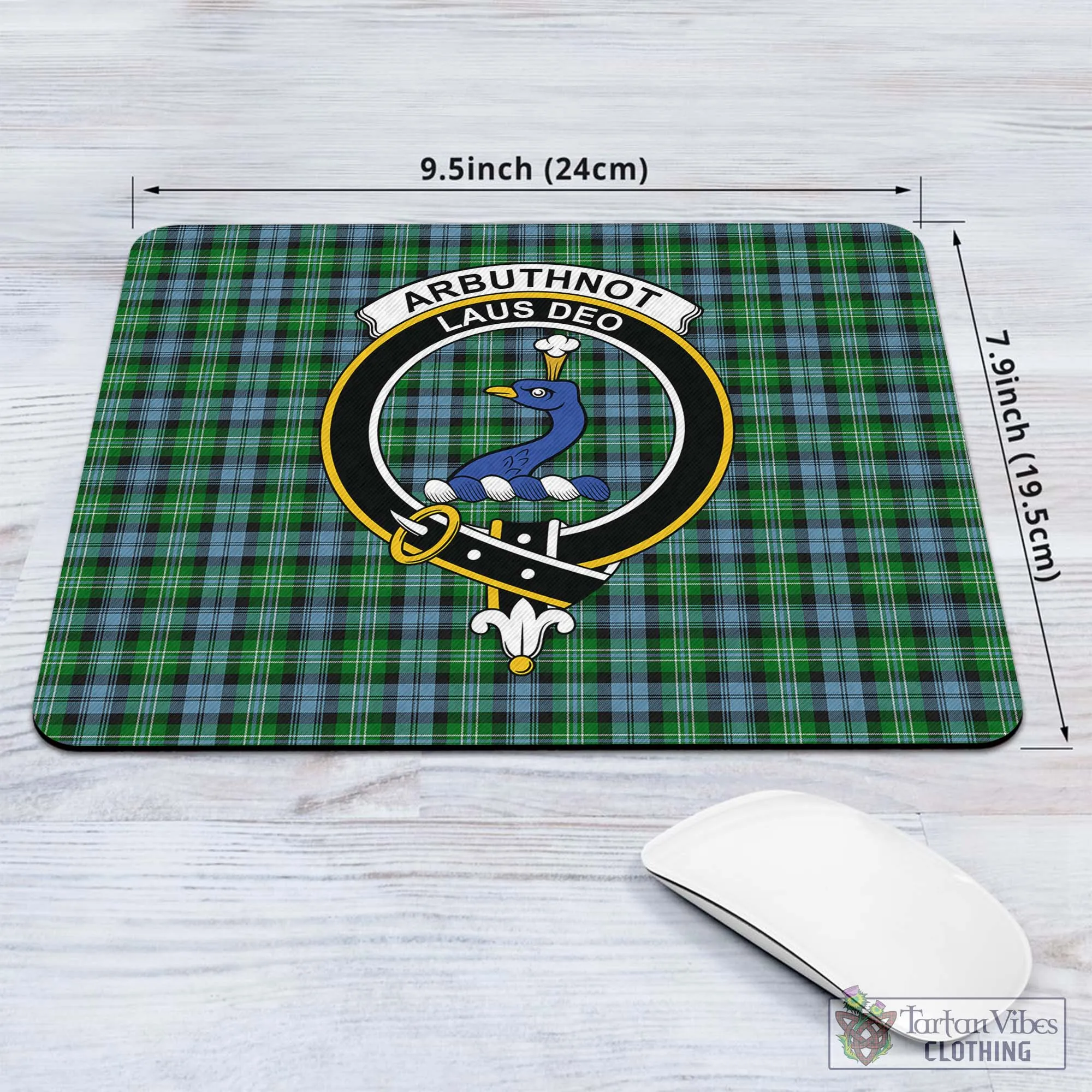 Arbuthnot Ancient Tartan Mouse Pad with Family Crest