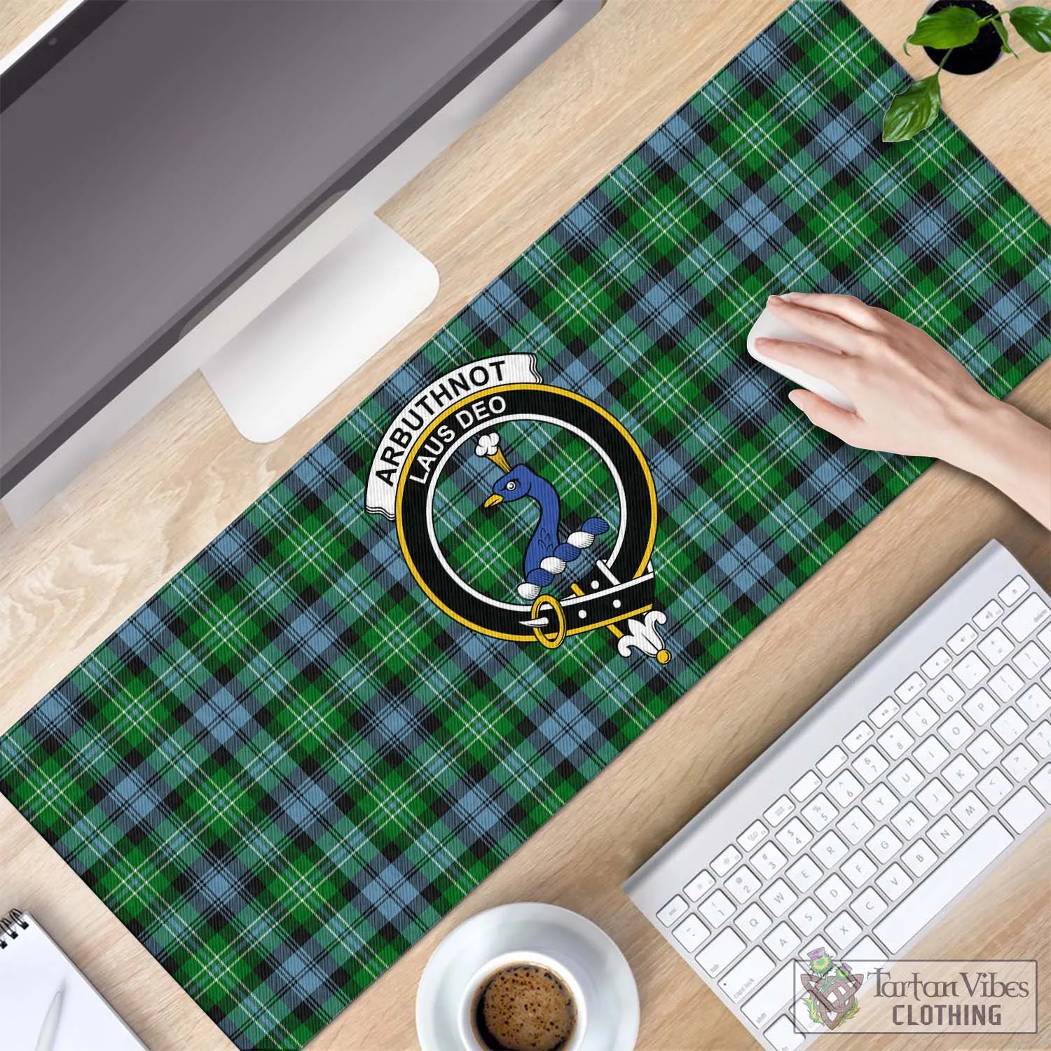 Arbuthnot Ancient Tartan Mouse Pad with Family Crest