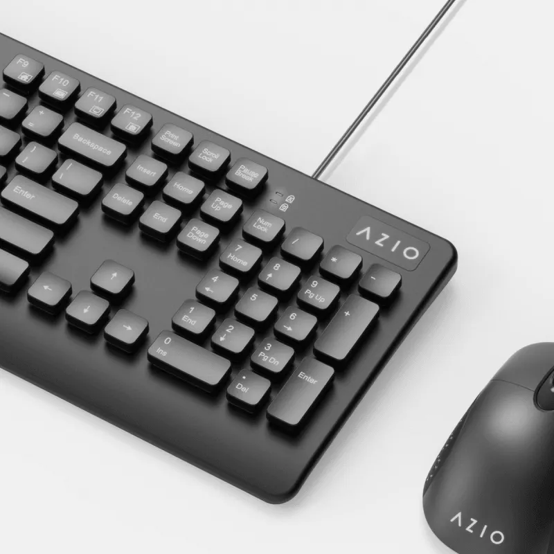 Azio KM535 Antimicrobial Washable Waterproof Wired USB Keyboard And Mouse Set