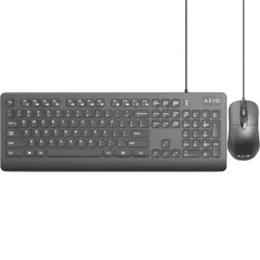 Azio KM535 Antimicrobial Washable Waterproof Wired USB Keyboard And Mouse Set