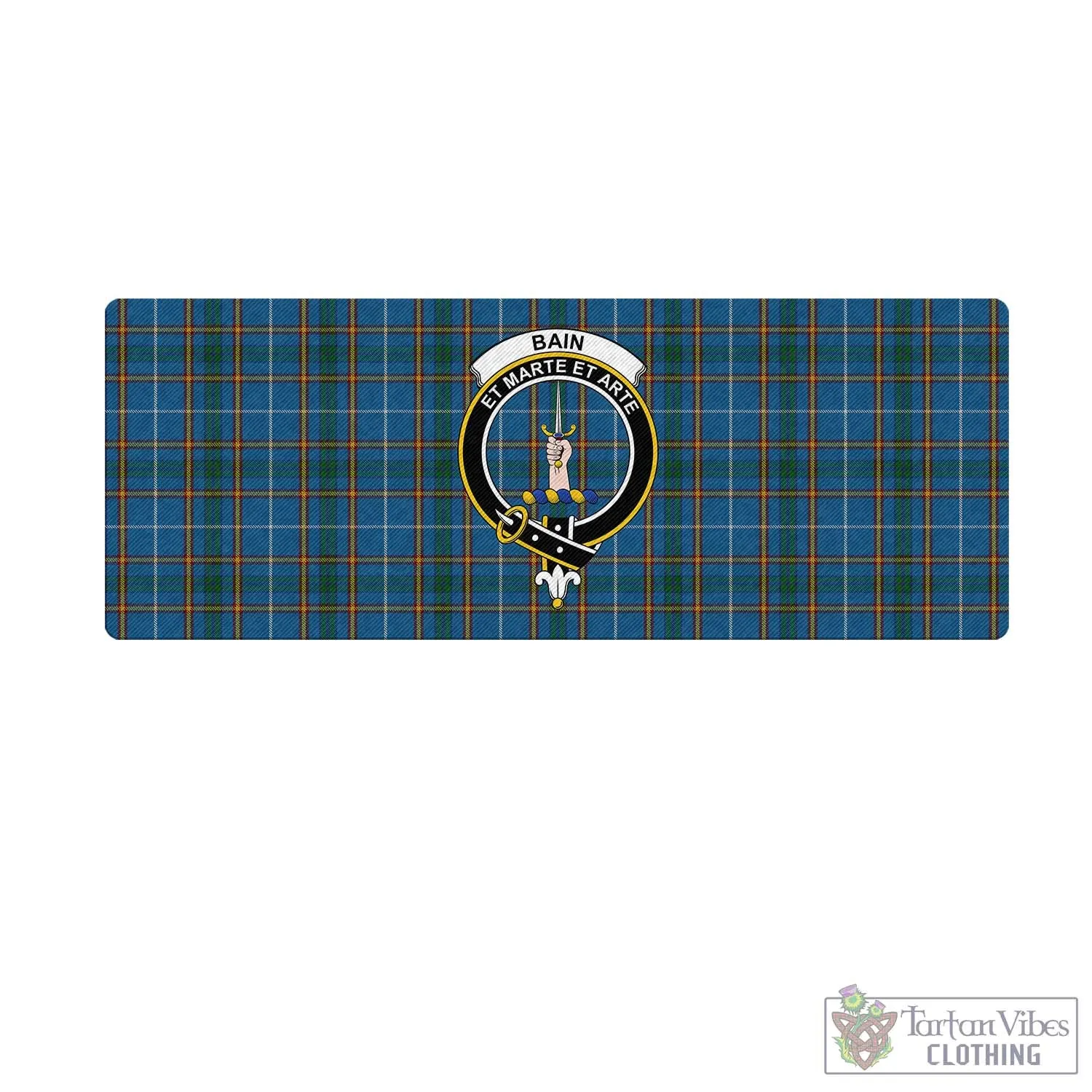 Bain Tartan Mouse Pad with Family Crest