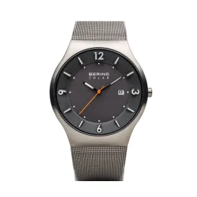 Bering Solar Brushed Grey Watch