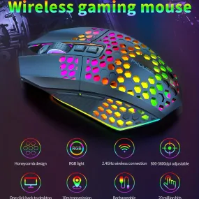 Best Wireless Mouse | Rechargeable Gaming  Hole Mouse 1600DPI