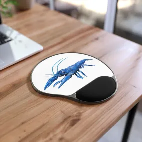 Blue Crawfish Mouse Pad With Wrist Rest