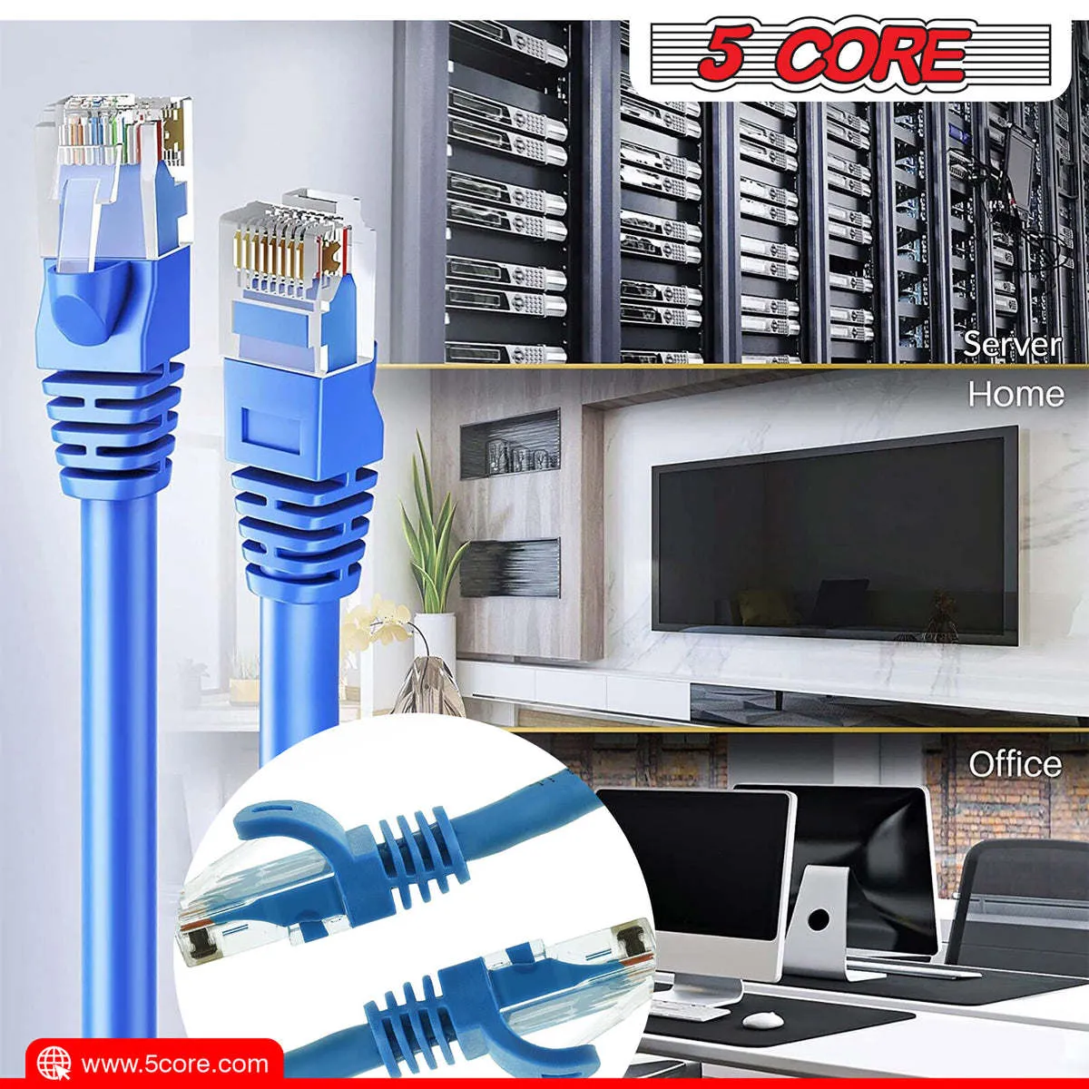 Booted Blue Professional Series 10Gbps Cat 6 LAN Patch Cable