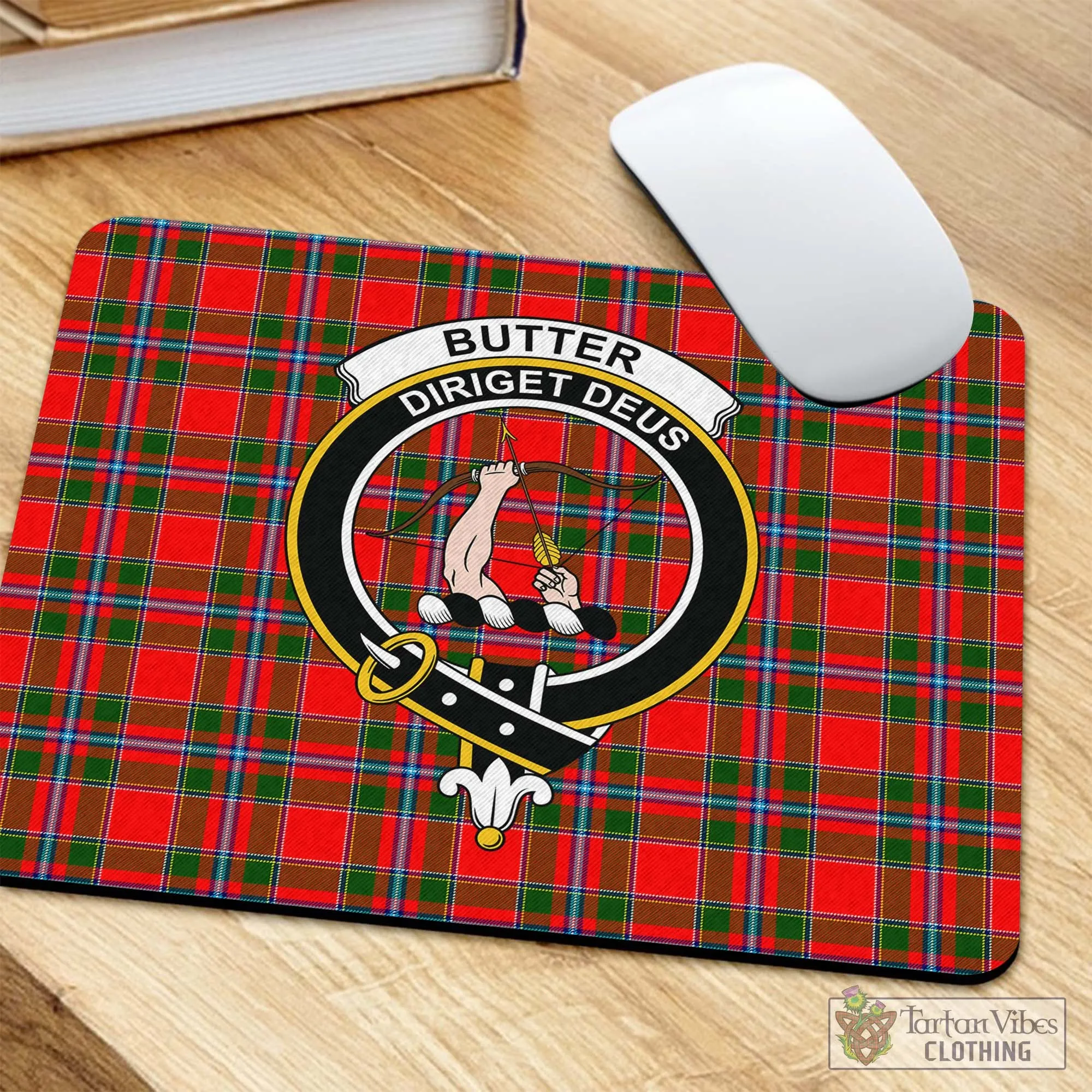 Butter Tartan Mouse Pad with Family Crest