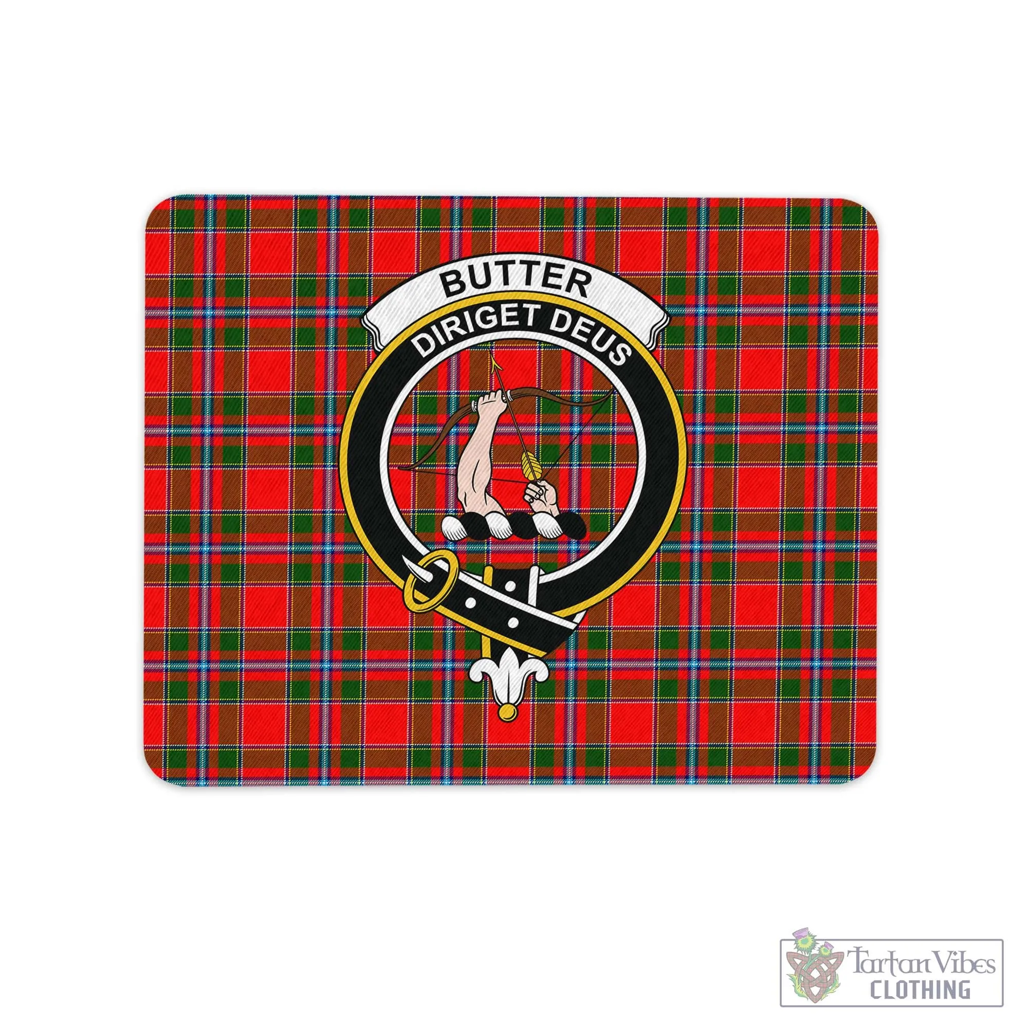 Butter Tartan Mouse Pad with Family Crest