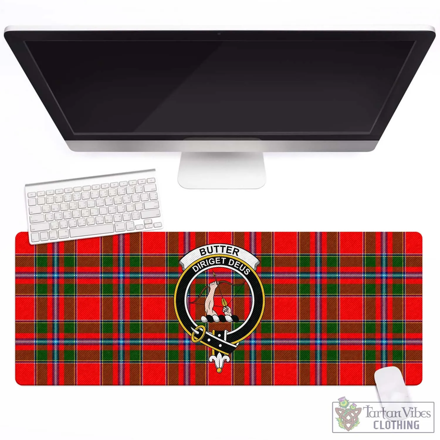 Butter Tartan Mouse Pad with Family Crest