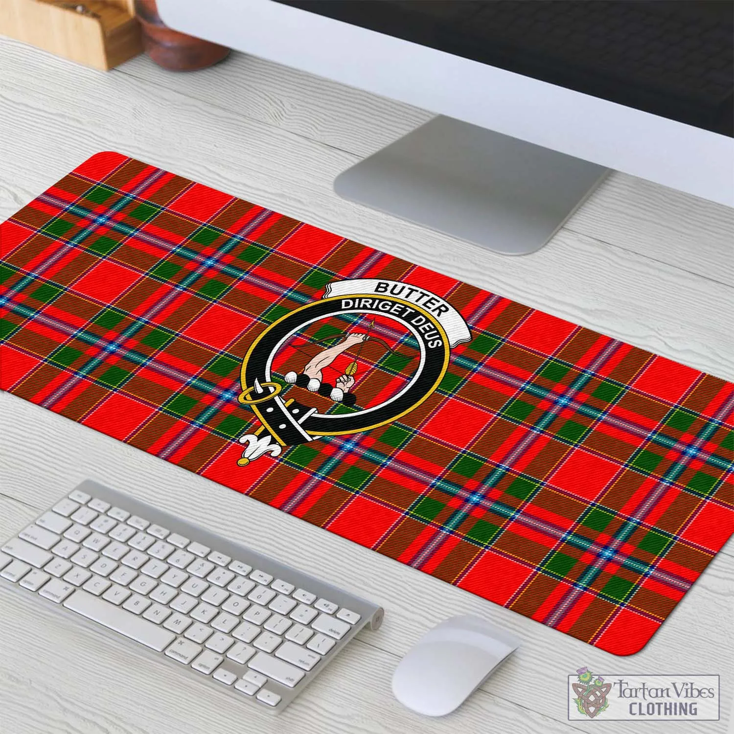 Butter Tartan Mouse Pad with Family Crest