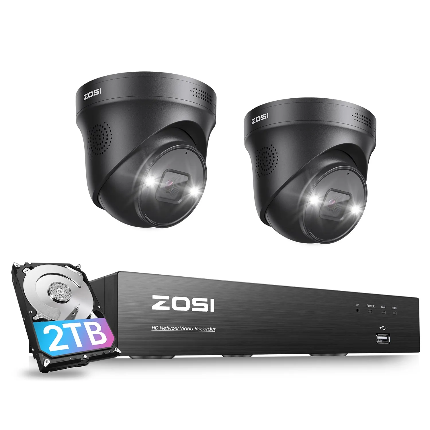 C225 4K 8 Channel Security System   Up to 8 Cameras   2TB Hard Drive