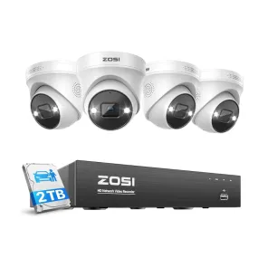 C225 4K 8 Channel Security System   Up to 8 Cameras   2TB Hard Drive