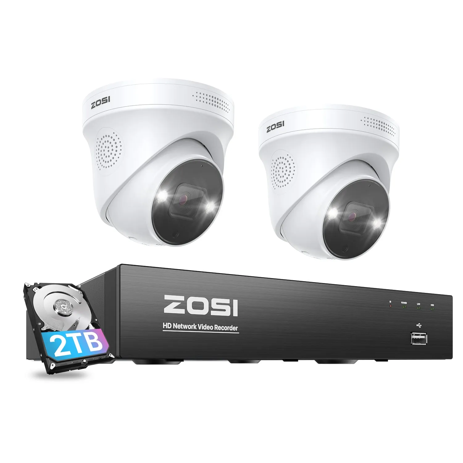 C225 4K 8 Channel Security System   Up to 8 Cameras   2TB Hard Drive