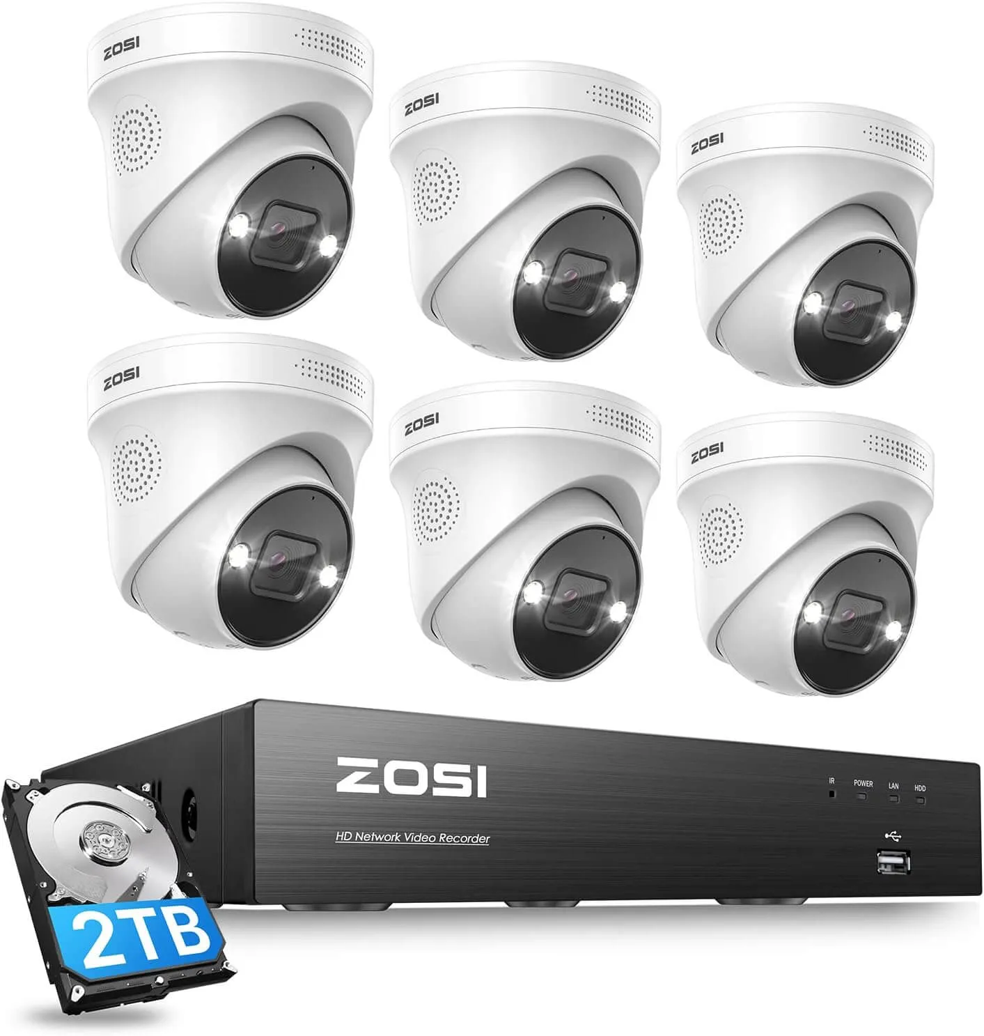 C225 4K 8 Channel Security System   Up to 8 Cameras   2TB Hard Drive