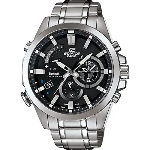 Casio Men's Chronograph Mobile Link Solar Stainless Steel Watch EQB510D-1A