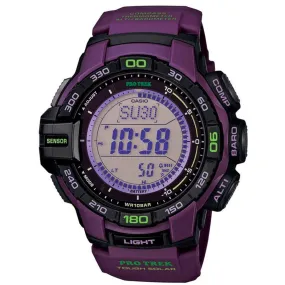 Casio Men's Watch - Pro Trek Grey Digital Dial Purple Resin Strap | PRG270-6A