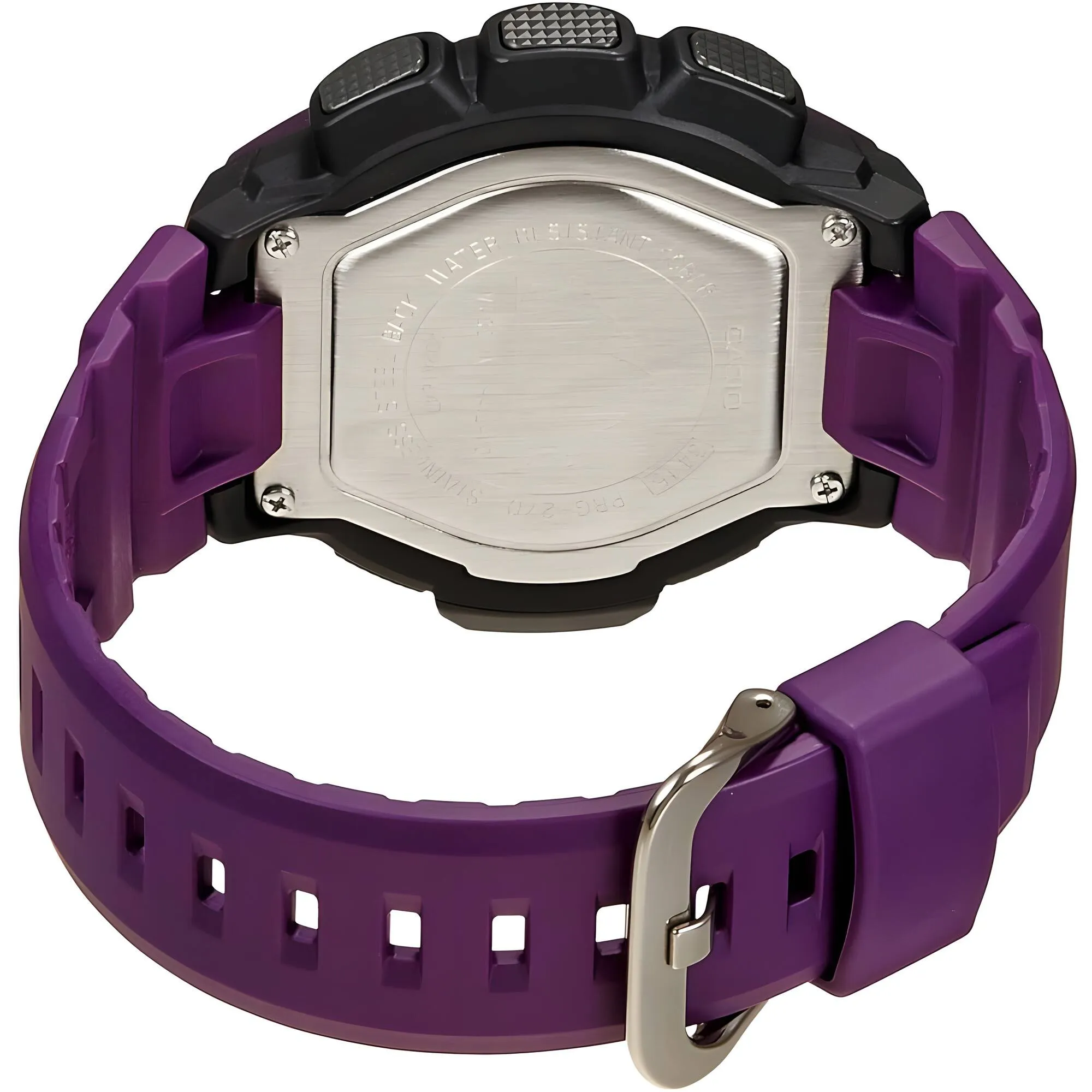 Casio Men's Watch - Pro Trek Grey Digital Dial Purple Resin Strap | PRG270-6A