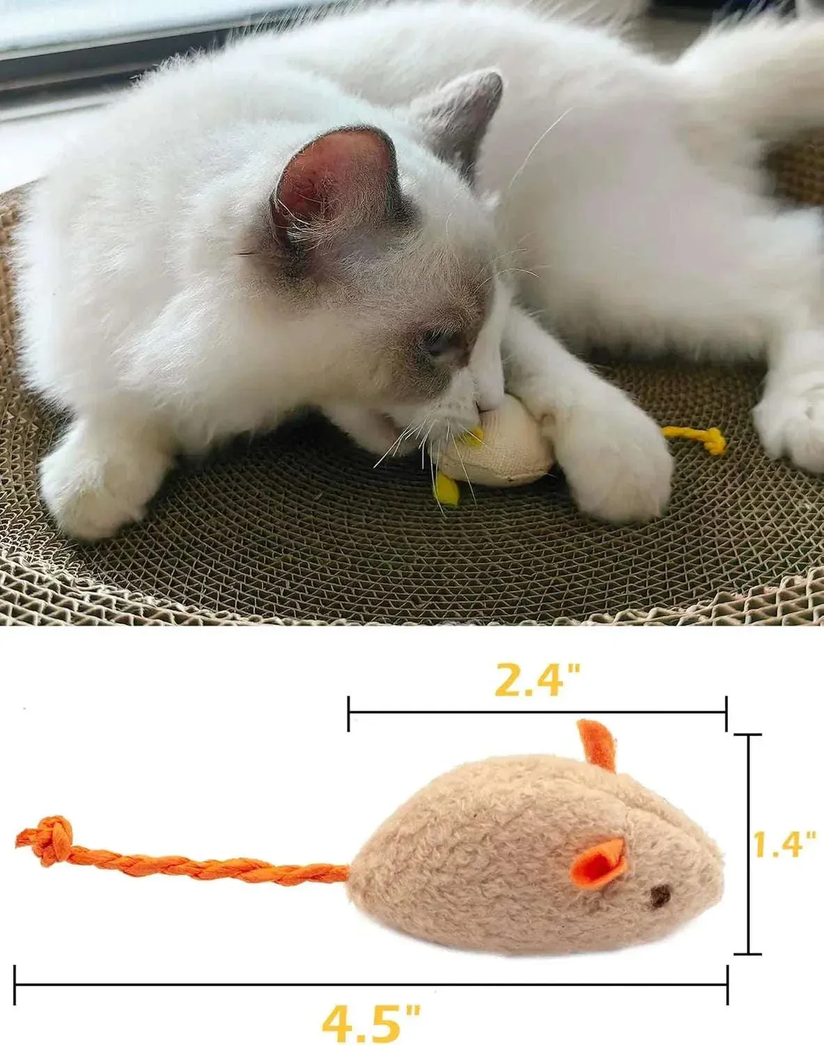 Catnip-Infused Rattle Mouse Toy Set